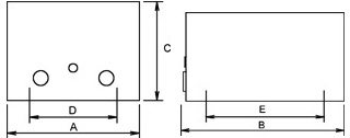 Single-phase Transformer in Steel sheet housing series EVE sketch